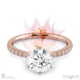 blushing bride pave round lab grown diamond engagement ring rose gold with 9k rose gold metal and round shape diamond