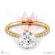 Cushion Blushing Bride Pave Natural Diamond Engagement Ring White Gold