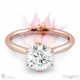 round blushing bride natural diamond engagement ring rose gold with 18k rose gold metal and round shape diamond