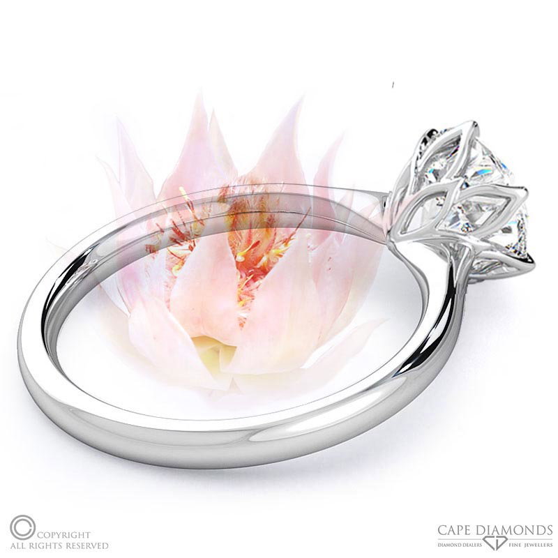 Round Blushing Bride Lab Grown Diamond Engagement Ring White Gold