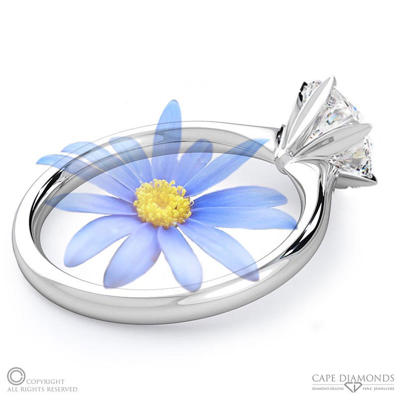 Darling Daisy Solitaire Natural Diamond Engagement Ring White Gold