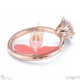 disa orchid floral lab grown diamond engagement ring rose gold with 9k rose gold metal and round shape diamond