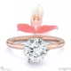 disa orchid floral lab grown diamond engagement ring rose gold with 9k rose gold metal and round shape diamond