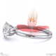 Disa Orchid Floral Natural Diamond Engagement Ring White Gold