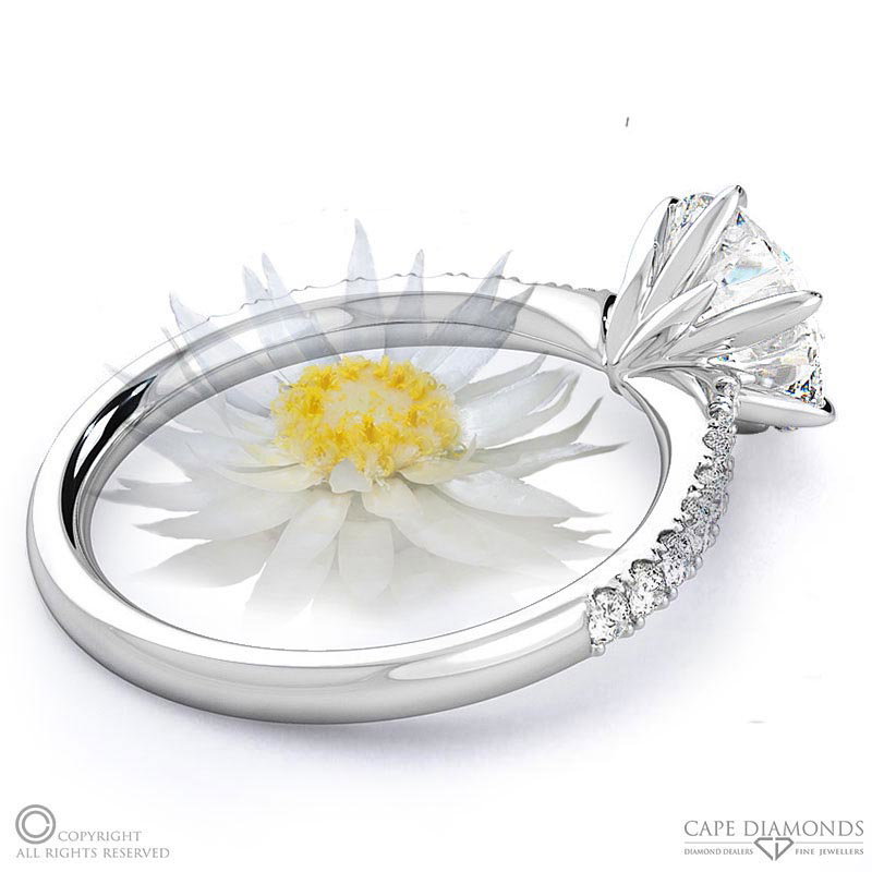 Everlasting Love Pave Lab Grown Diamond Engagement Ring White Gold