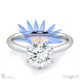 water lily lab grown diamond engagement ring platinum with platinum metal and round shape diamond