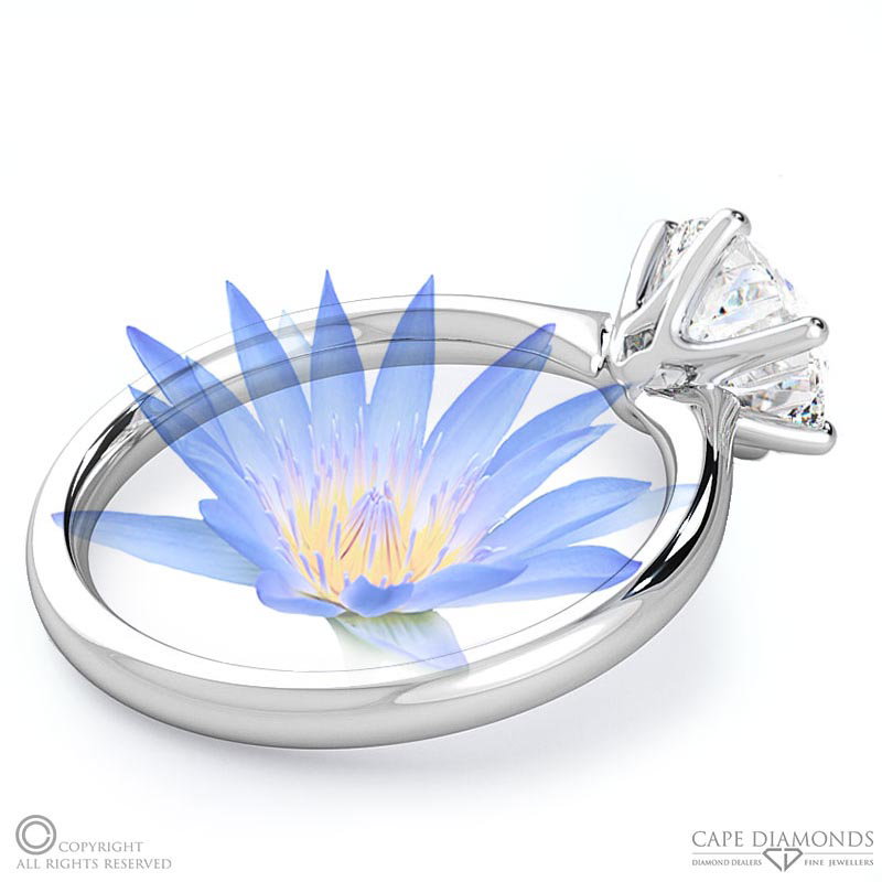 Water Lily Lab Grown Diamond Engagement Ring White Gold