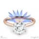 water lily natural diamond engagement ring rose gold with 9k rose gold metal and round shape diamond