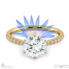 Water Lily Pave Natural Diamond Engagement Ring White Gold