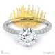 pincushion pave natural diamond engagement ring white gold with 18k white gold metal and round shape diamond
