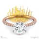pincushion pave natural diamond engagement ring rose gold with 18k rose gold metal and round shape diamond