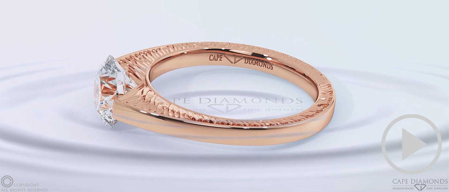 Soul Feathers Natural Diamond Engagement Ring Rose Gold top video