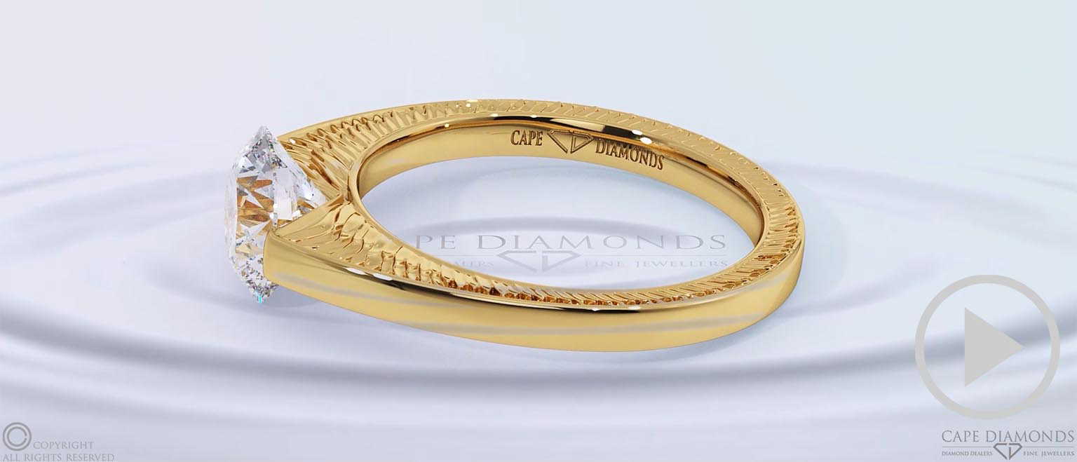 Soul Feathers Lab Grown Diamond Engagement Ring Yellow Gold top video