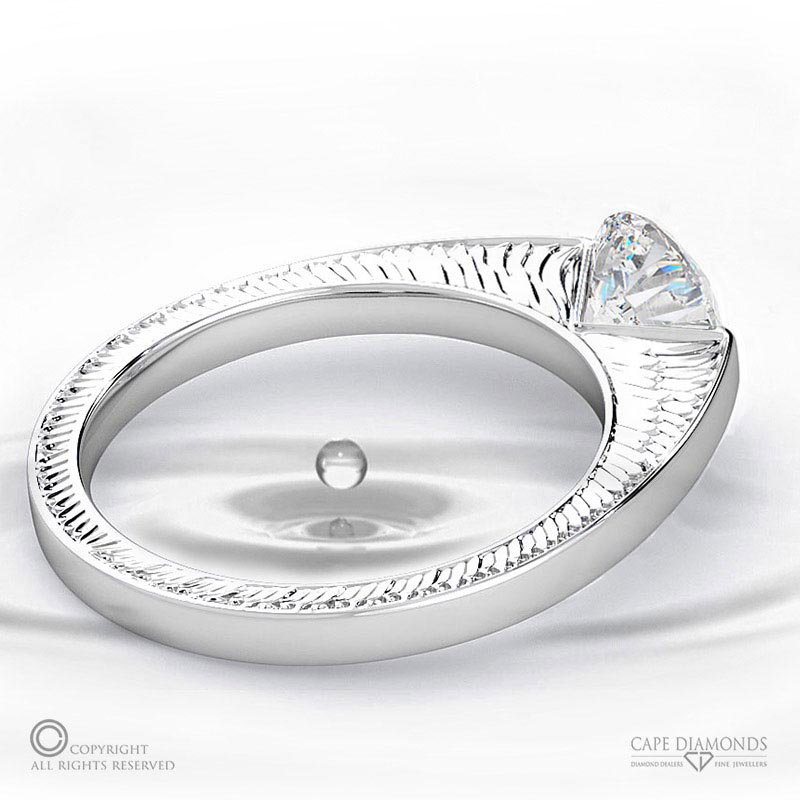 Soul Feathers Natural Diamond Engagement Ring White Gold