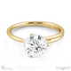 three claw solitaire twisted grooved lab grown diamond engagement ring yellow gold with 9k yellow gold metal and round shape diamond