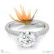 stunning strelitzia double side stone natural diamond engagement ring white gold with 9k white gold metal and round shape diamond