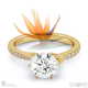 stunning strelitzia double side stone natural diamond engagement ring yellow gold with 9k yellow gold metal and round shape diamond