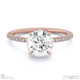 round-cut natural diamond with side stones engagement ring rose gold with 18k rose gold metal and round shape diamond