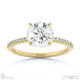 round-cut lab grown diamond with side stones engagement ring yellow gold with 9k yellow gold metal and round shape diamond