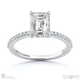 emerald cut hidden halo natural diamond engagement ring white gold with 9k white gold metal and emerald shape diamond