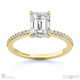 natural diamond emerald cut 4 claw engagement ring yellow gold with 9k yellow gold metal and emerald shape diamond