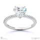 Cupid’s Heart Lab Grown Diamond Engagement Ring White Gold With Lab Grown Diamond Pavé Side Stones