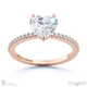 hidden halo heart lab grown diamond 4 claw engagement ring rose gold with 9k rose gold metal and heart shape diamond
