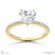 cupid’s heart lab grown diamond engagement ring yellow gold with diamond side stones with 9k yellow gold metal and heart shape diamond