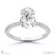 oval natural diamond chalice engagement ring platinum with a double natural diamond halo and petit side natural diamonds with platinum metal and oval shape diamond