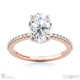oval natural diamond chalice engagement ring rose gold with a double natural diamond halo and petit side natural diamonds with 9k rose gold metal and oval shape diamond