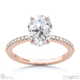 natural diamond oval cut hidden halo side stones engagement ring rose gold with 18k rose gold metal and oval shape diamond