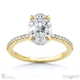 pavé natural diamond covered four-claw semi-hidden halo oval natural diamond engagement ring yellow gold with 9k yellow gold metal and oval shape diamond