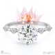 blushing bride natural diamond engagement ring white gold with side natural diamond drops with 9k white gold metal and round shape diamond