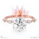 blushing bride natural diamond engagement ring rose gold with side natural diamond drops with 18k rose gold metal and round shape diamond