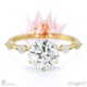 blushing bride lab grown diamond engagement ring yellow gold with side diamond drops with 9k yellow gold metal and round shape diamond
