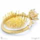 pincushion round lab grown diamond engagement ring yellow gold with side diamond drops with 18k yellow gold metal and round shape diamond