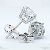natural diamond 4-claw stud white gold earrings with 9k white gold metal and round shape diamond
