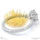 low-set pincushion lab grown diamond on thin squared band with pavé side diamonds with platinum metal and round shape diamond