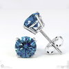 Sapphire 4-Claw Stud White Gold Earrings