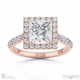 princess cut natural diamond halo engagement ring rose gold with 9k rose gold metal and princess shape diamond