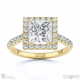 Lab Grown Diamond Oval Halo Side Stones Engagement Ring White Gold