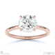 lab grown diamond round cut hidden halo engagement ring rose gold with 9k rose gold metal and round shape diamond
