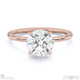 lab grown diamond round cut hidden halo engagement ring rose gold with 9k rose gold metal and round shape diamond