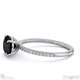 black natural diamond oval east west side stone engagement ring platinum with platinum metal and oval shape diamond
