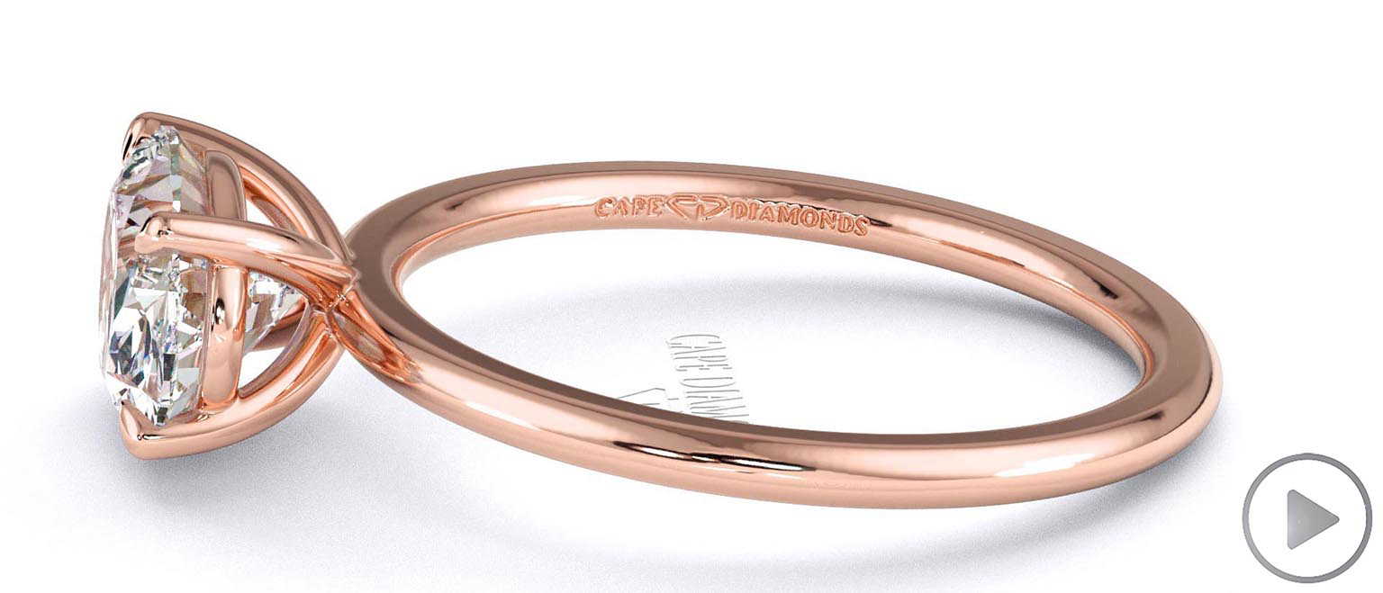 Lab Grown Diamond Oval Cut Solitaire Engagement Ring Rose Gold top video