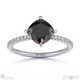 black lab grown diamond round cut pave engagement ring white gold with 9k white gold metal and round shape diamond
