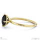 black natural diamond east west cushion cut solitaire engagement ring yellow gold with 18k yellow gold metal and cushion shape diamond