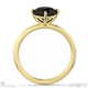 black natural diamond east west cushion cut solitaire engagement ring yellow gold with 18k yellow gold metal and cushion shape diamond
