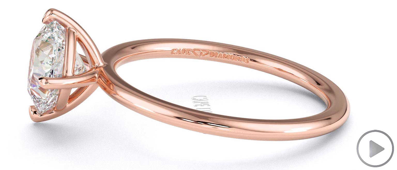 Lab Grown Diamond East West Cushion Solitaire Engagement Ring Rose Gold top video