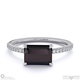 black natural diamond emerald cut pave east to west engagement ring white gold with 9k white gold metal and emerald shape diamond
